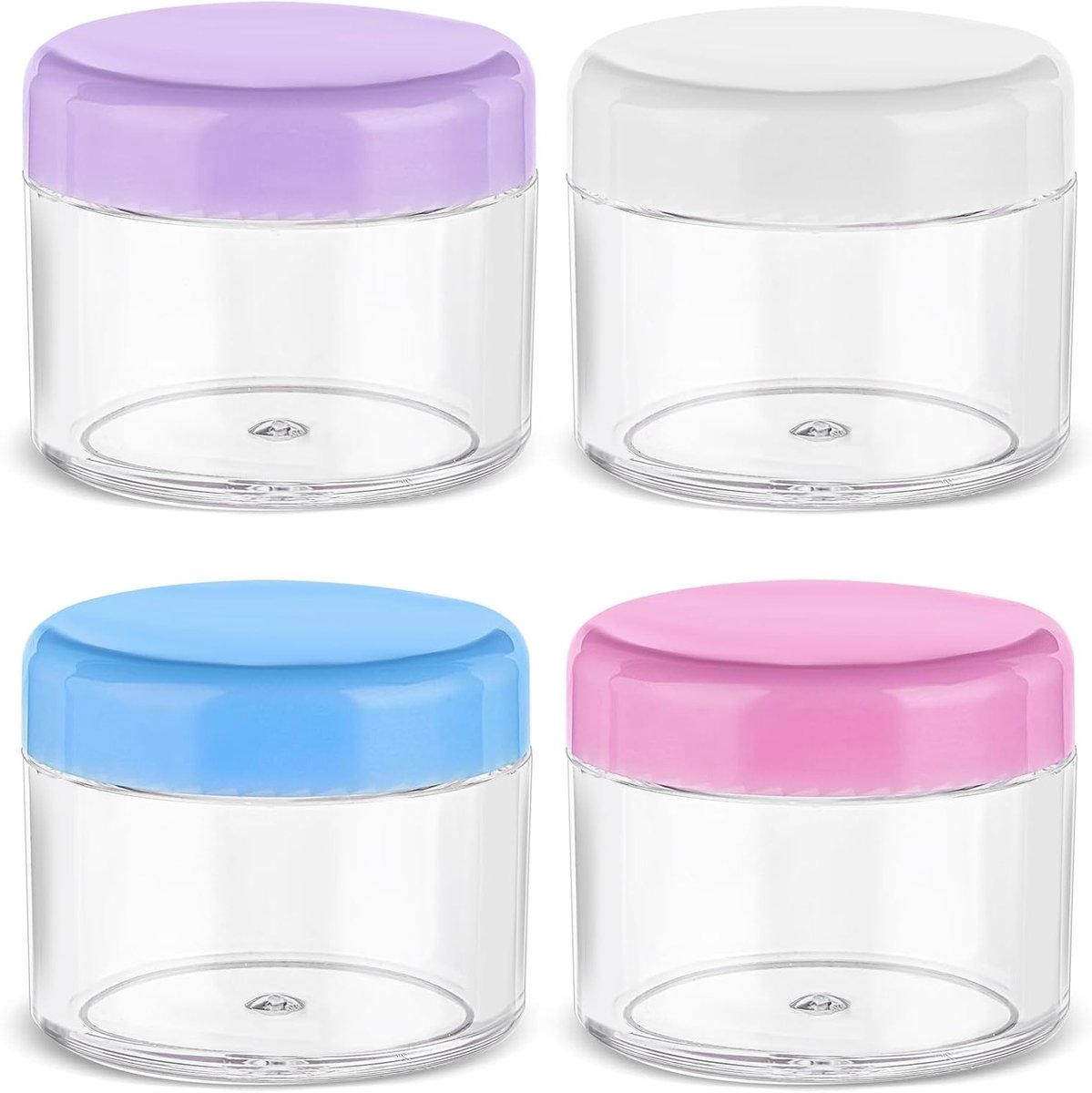Set van 4 Lege Cosmetische Potjes met Deksel - Ideaal voor Reizen, Crème, Make-up Monsters en Toilettas - 19.8g Ronde, Levenslange, Herbruikbare Verpakkingen