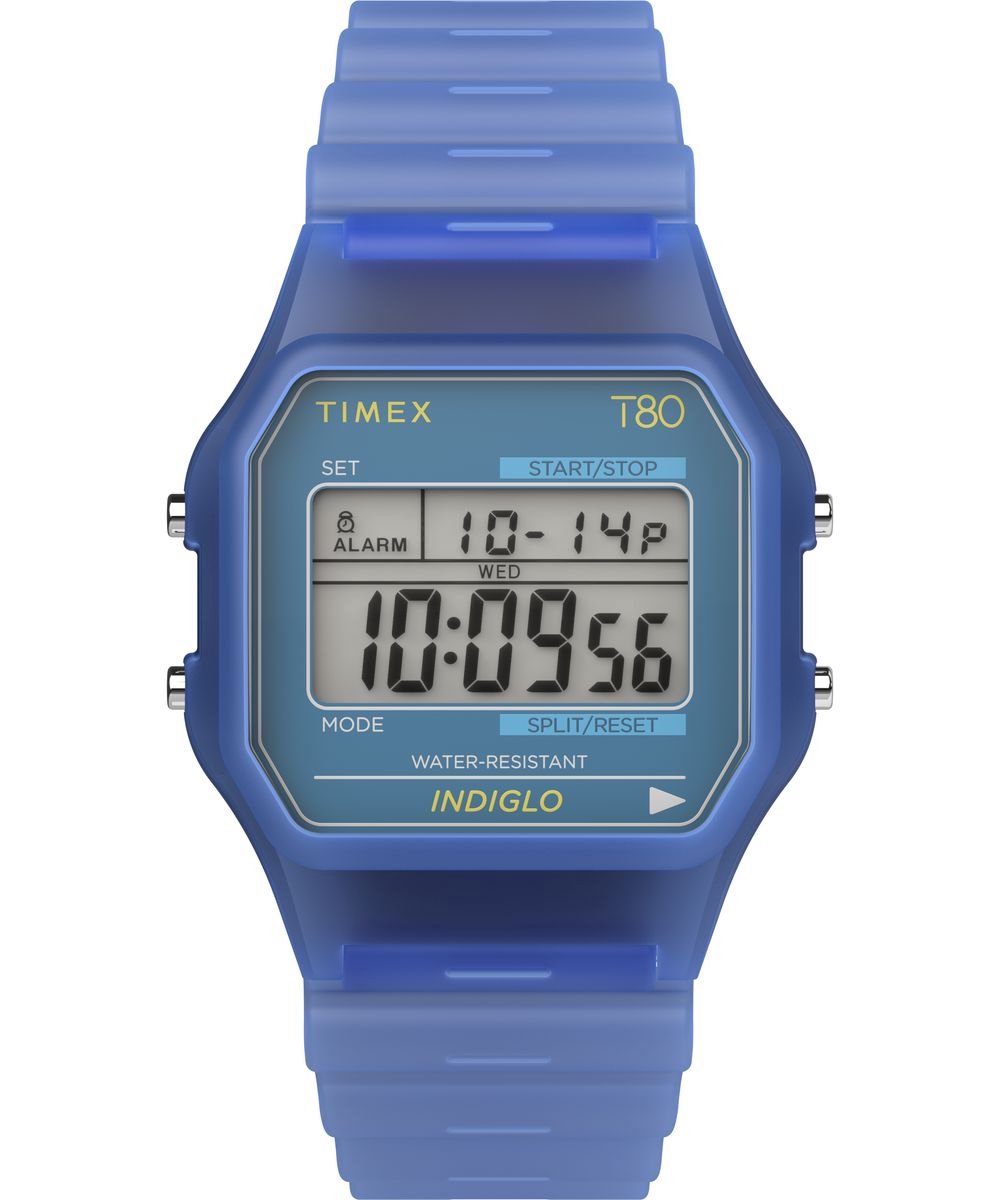 Timex T80 TW2Y34200 Horloge - Resin - Blauw - Ø 34 mm
