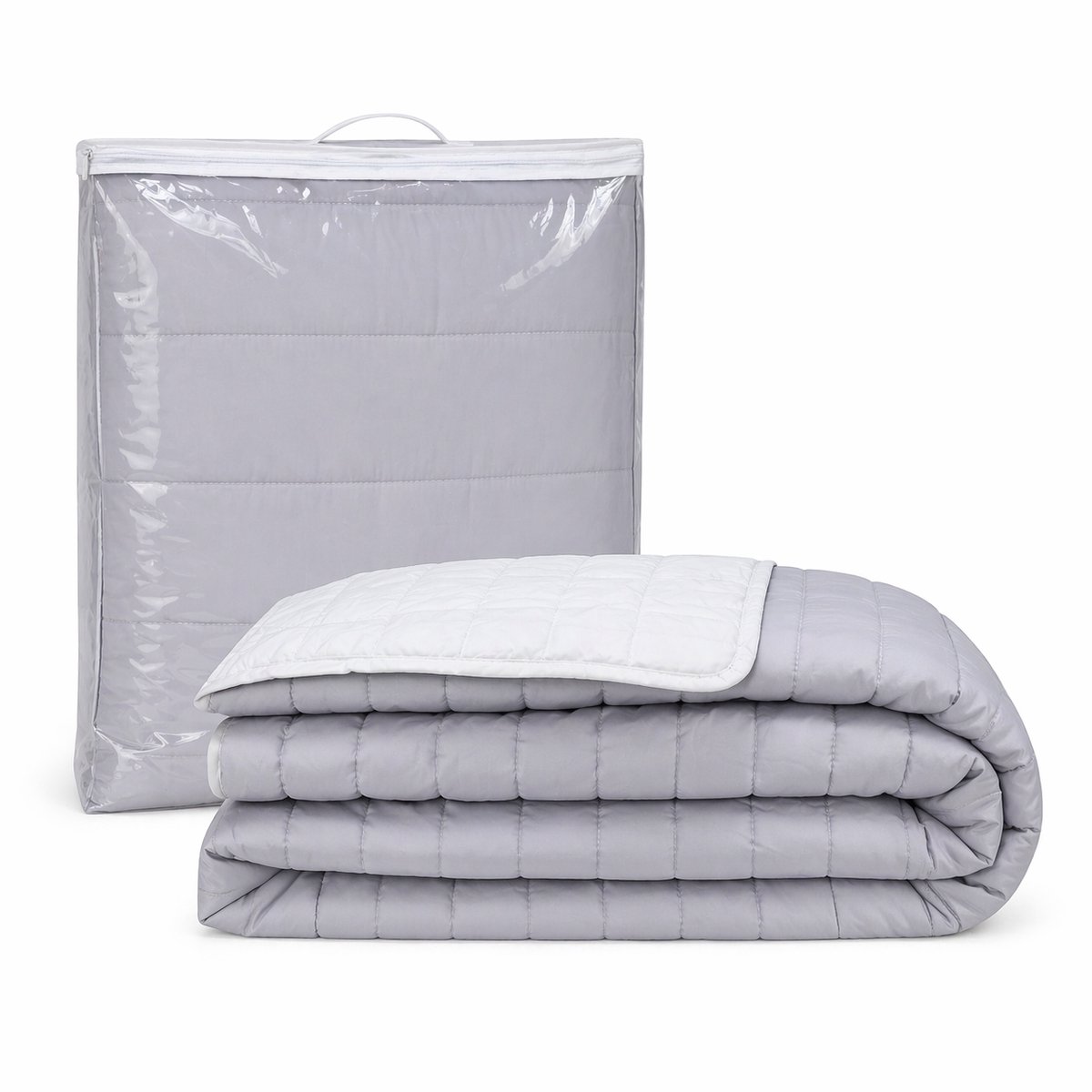 Luxe Bedsprei - Zomerdeken - Deken - Boutis - 240 x 270 cm - 2 personen - Gematlasseerd - Effen - Grijs/Lichtgrijs