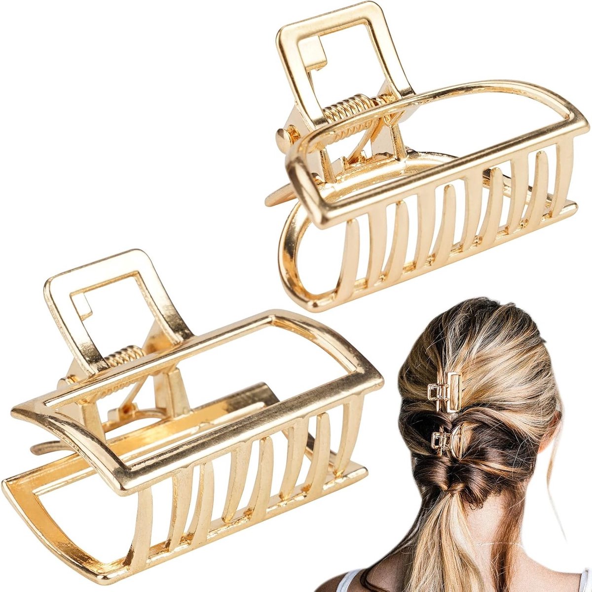 Professionele metalen haarspeld van 4 cm voor krullend haar, antislip en stevig ontwerp