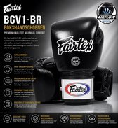 Fairtex BGV1-BR Bokshandschoenen 14 Oz – Premium Thais Leer – Air Mesh Ventilatie – Zwart