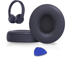 Vervangende oorkussens Geschikt voor Beats Solo 2 en Solo 3 draadloze on-ear hoofdtelefoons, Solo2 Solo3 oorkussens in zacht proteïneleer met extra dikte - Titaniumgrijs