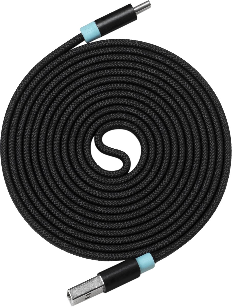 Scapade MagLink USB-C naar USB-A Magnetische Platte Kabel – 60W PD Snelladen – Data-overdracht tot 480Mbps – Duurzaam Gevlochten Nylon Ontwerp - Zwart