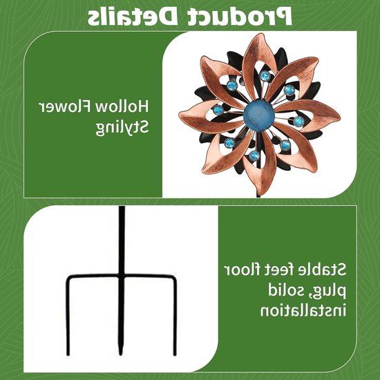 Decoratieve Windmolen voor Tuin, 109 cm, 3D Tuinsteker, Weerbestendig en Stabiel voor Buiten, Tuinaccessoires en Landschapsdecoratie van Merkloos — afbeelding 3