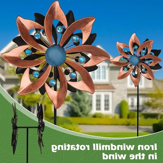Decoratieve Windmolen voor Tuin, 109 cm, 3D Tuinsteker, Weerbestendig en Stabiel voor Buiten, Tuinaccessoires en Landschapsdecoratie van Merkloos — afbeelding 2