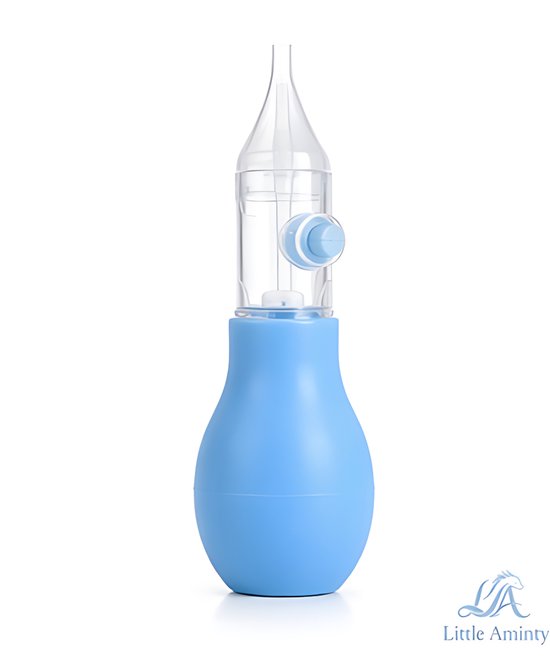 Little Aminty Neusreiniger Baby | Anti-Backflow Siliconen Neuszuiger | Zacht & Hygiënisch Neuspompje – Blauw