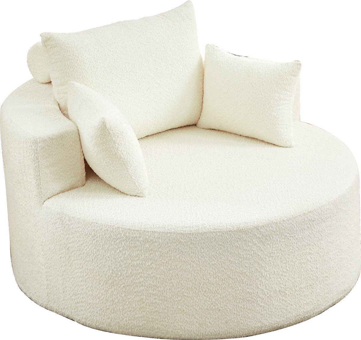 Merax Chenille Lounge Fauteuil - Moderne Slaapstoel - Boneless Cloud Chair - Fluweel Look - Beige