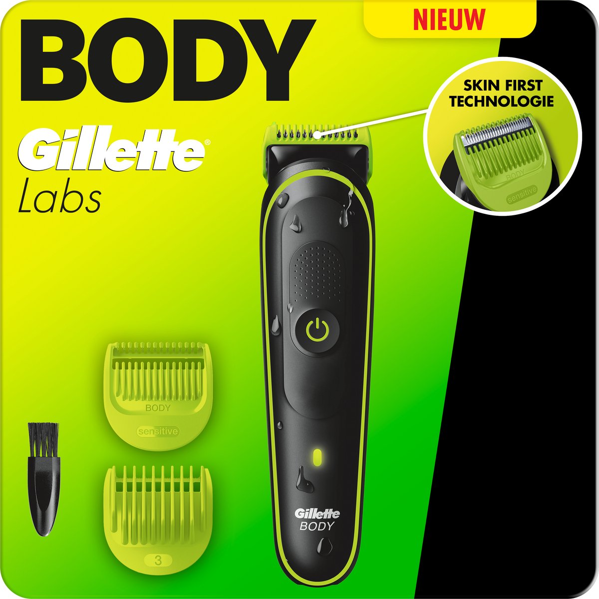 Gillette Labs i3 Body + Intimate Trimmer voor Mannen - SkinFirst-Technologie - Waterdicht