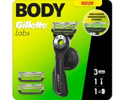 Gillette Labs Body + Intimate Scheersysteem voor Mannen - Houder + 3 scheermesjes - van Gillette