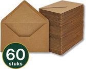60x Luxe Bruine Kraft Enveloppen C6 (A6 Formaat) – 114x162 mm - Extra Stevig 120 grams Papier - ECO