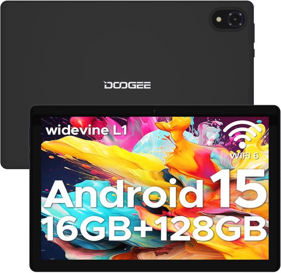 Doogee U10 - Tablet - Android15 - 16GB RAM + 128GB ROM (2TB TF) - 10 Inch IPS HD - 5060mAh - 2.0 GHz WIFI6 - 5060mah - 8mp+ 5mp - Grijs