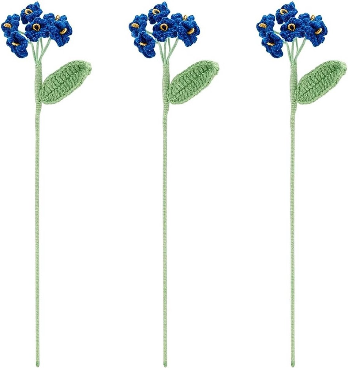 Haakwerk bloemenboeket - marineblauw handgemaakt polyester bloemen voor bruiloft en huisdecoratie