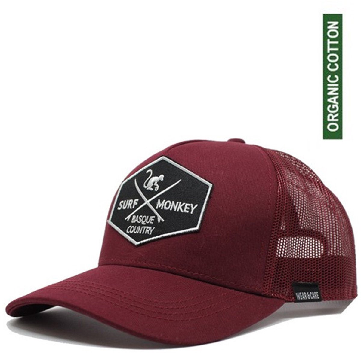 Surf Monkey - Trucker Cap - 5 Panel - One Size - Snapback - granaat