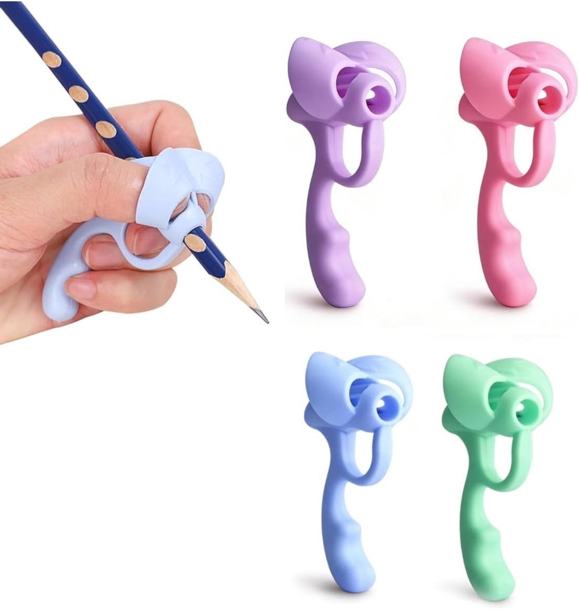 Ergonomische schrijfhulpmiddelen, siliconen grip voor potloden, comfortabele schrijfhandgreep voor rechts- en linkshandigen, ideaal voor kinderen en volwassenen