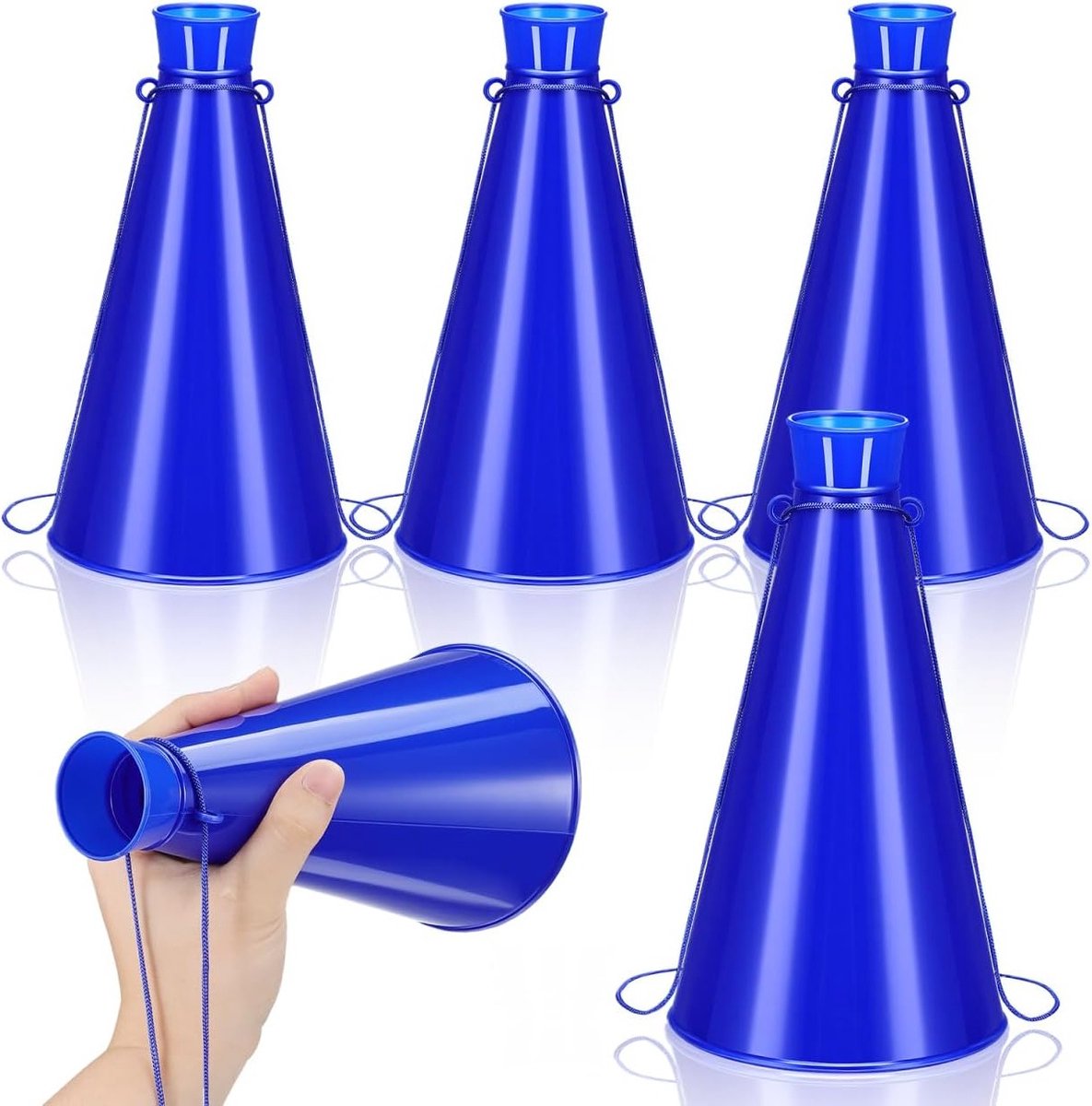 Set van 4 DIY Plastic Megaphones voor Feesten, Sportevenementen en Buitenactiviteiten - Perfect voor Cheerleading en Party Gifts