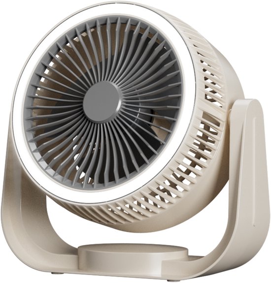 Turbo luchtcirculator 2-in-1 ventilator wit, tafelventilator en wandventilator zonder boren, 3 snelheden, USB-C, draagbaar