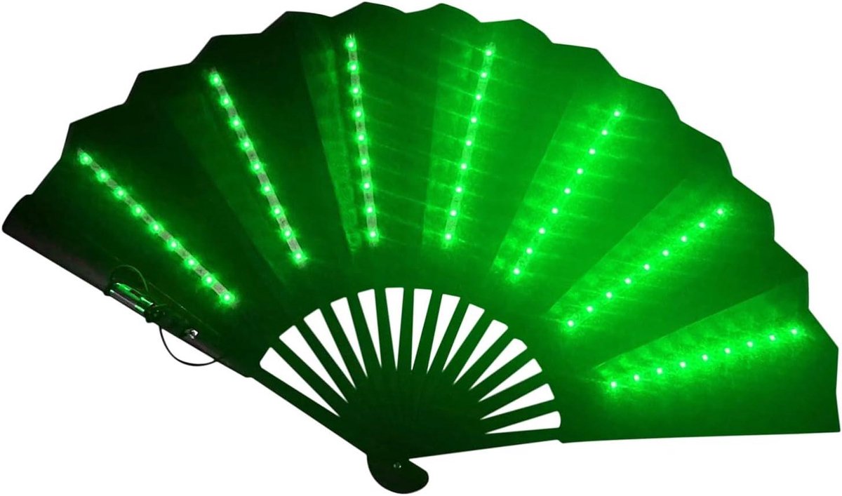 Opvouwbare ventilator - Draagbare led - Zomerse koelte - 63 heldere leds - 6x12x6 cm - Groen