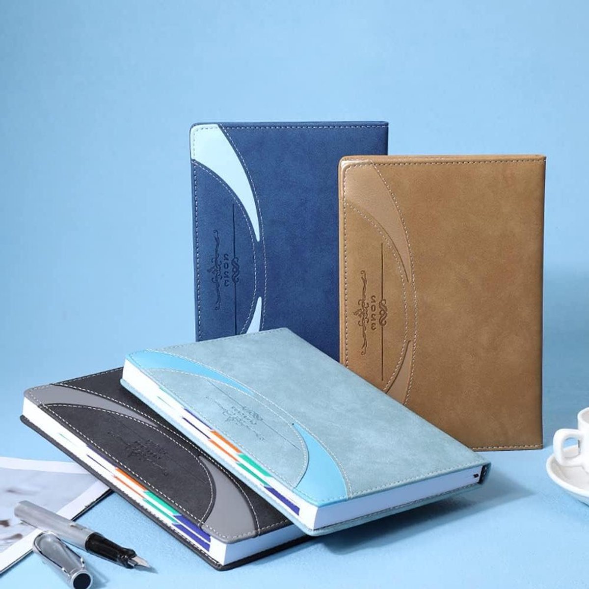 Afsprakenboeken Set - Dagboek Planner - Werk Organiseren - Verdikt Papier - A5 Formaat - Kaki
