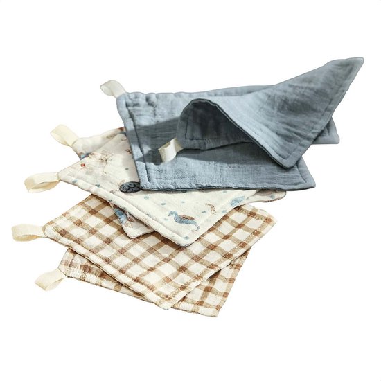 LOBERON Washandje set van 6 Tinkertop blauw/beige van Merkloos — afbeelding 4