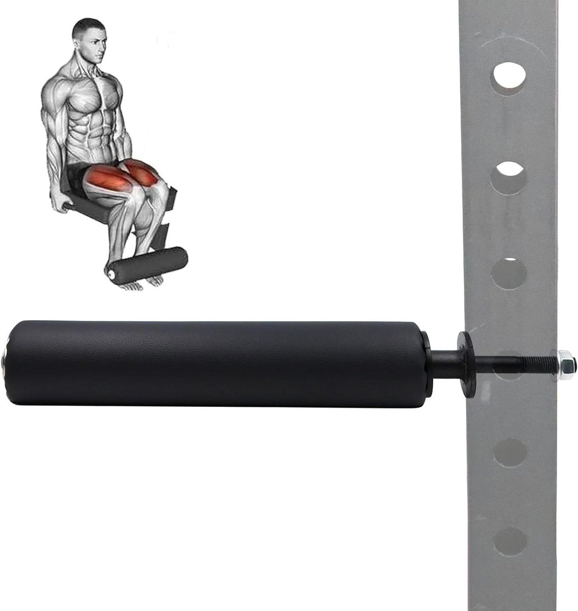 Squat Roller - Beenverlenger - Krachtopbouw Benen - Ergonomisch Ontwerp - 53cm Lengte - Zwart