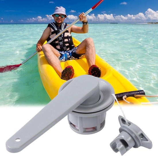 Luchtkraan Boot - Opblaasventiel - Watersport Accessoire - Dubbele Afdichting - 63 cm - Grijs — afbeelding 4