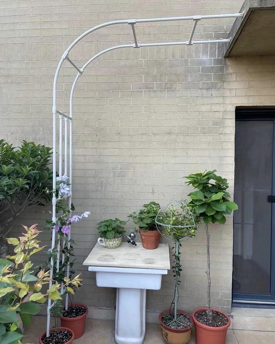 Tuinboog Klimplanten - Rozenboog Pergola - Tuindecoratie - Stevig Metaal - 90x240x40cm - Zwart