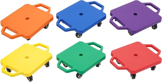 Scooterboards Set - Rollerboards Gym - Balans Trainen - Veiligheidsgrepen Inbegrepen - 6 Stuks - Multicolor