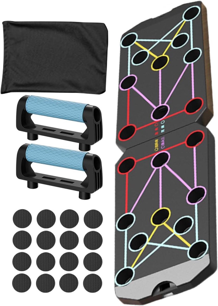 Kracht Trainingsbord - Push-up Trainer - Gerichte Spiertraining - Kleurgecodeerde Zones - Draagbaar Ontwerp - Multicolor
