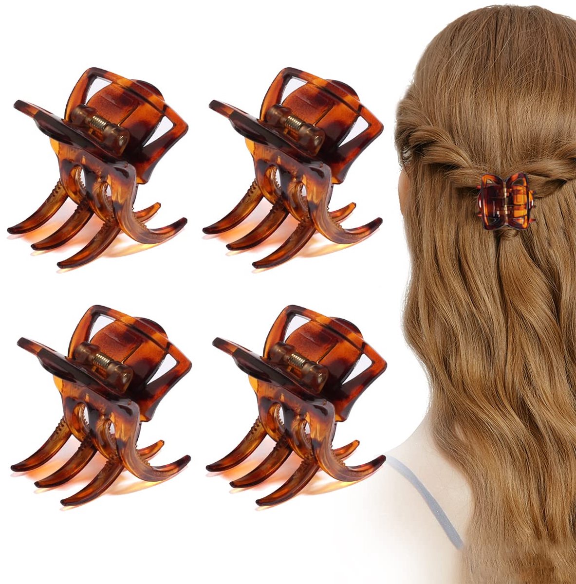 Set van 4 haarclips, geschikt voor vrouwen en meisjes.