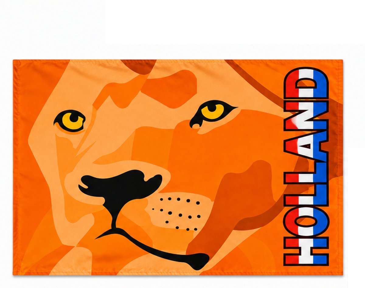 Hup Holland oranje vlag 100x70 cm - WK / EK voetbal - supportersvlag