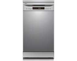 Midea MFD45S200X.2-ES - Vrijstaande Vaatwasser - RVS - E label - 49 dB - 9 l Waterverbruik (per cyclus, gebaseerd op het ecoprogramma) - 10 couverts