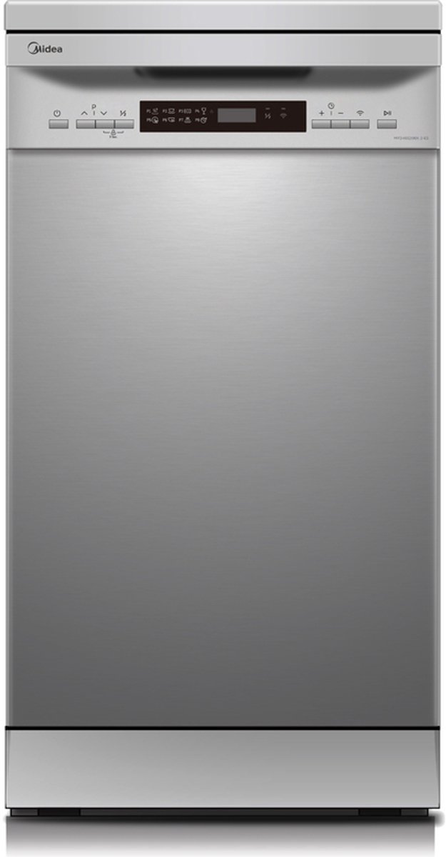 Midea MFD45S200X.2-ES - Vrijstaande Vaatwasser - RVS - E label - 49 dB - 9 l Waterverbruik (per cyclus, gebaseerd op het ecoprogramma) - 10 couverts