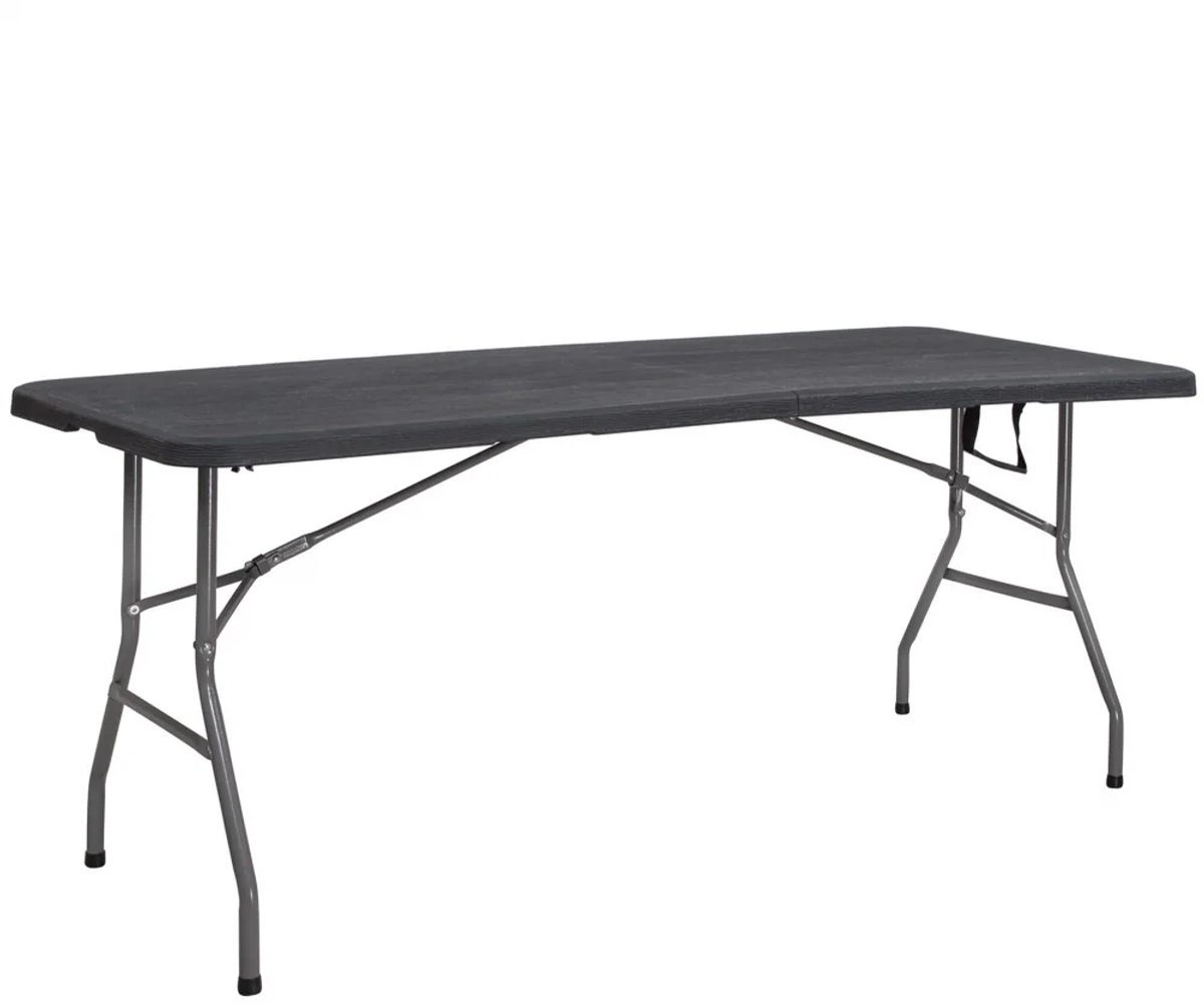 RCG Vouwtafel Zwart – Inklapbare Klaptafel 180×74 cm
