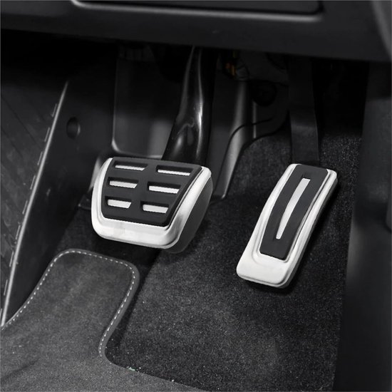 Pedaalhoezen Auto - Gas Rem Covers - Veiliger Rijden - Antislip Oppervlak - Set van 2 - Zilver — afbeelding 2