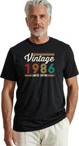 VINTAGE 1986 Limited Edition T-shirt - Verjaardag en feest cadeau - Cadeau tip - 40 jaar cadeau - 40 jaar - T-shirt - 1986 - Heren - Vader Cadeau - Maat L