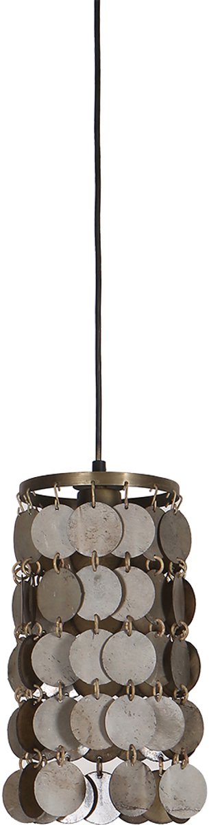 By Mooss - Hanglamp Vineer Antique Brass - Ø22 cm - H32 cm - Industriële Hanglamp - Plafondlamp - Woonkamer - Eetkamer