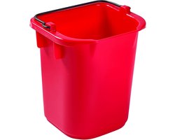 Reinigingsbak - Emmer Bak - Schoonmaak Werk - Zware Kwaliteit - 5 Kwarts - Rood