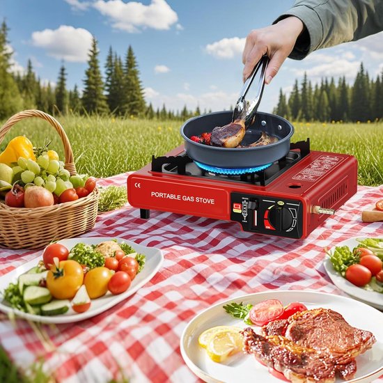 Camping Kooktoestel - Draagbare Brander - Outdoor Koken - Efficiënte Dubbele Luchtcirculatie - 36 x 28 x 92 cm - Zwart van Camping — afbeelding 4