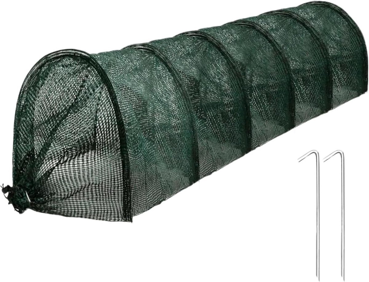 Mini Broeikas Tunnel - Draagbare Kas - Planten Beschermen - Beschermend Microklimaat - 300 x 45 x 45 cm - Donkergroen