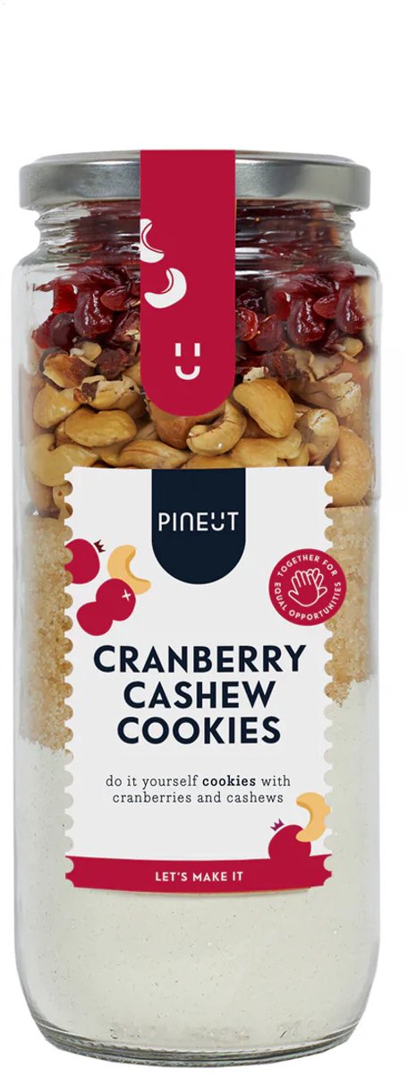 Pineut ® Bakmix Cranberry Cashew Cookies – Bakpakket Cadeau – Koekmix – Bakmix in Pot – DIY Pakket