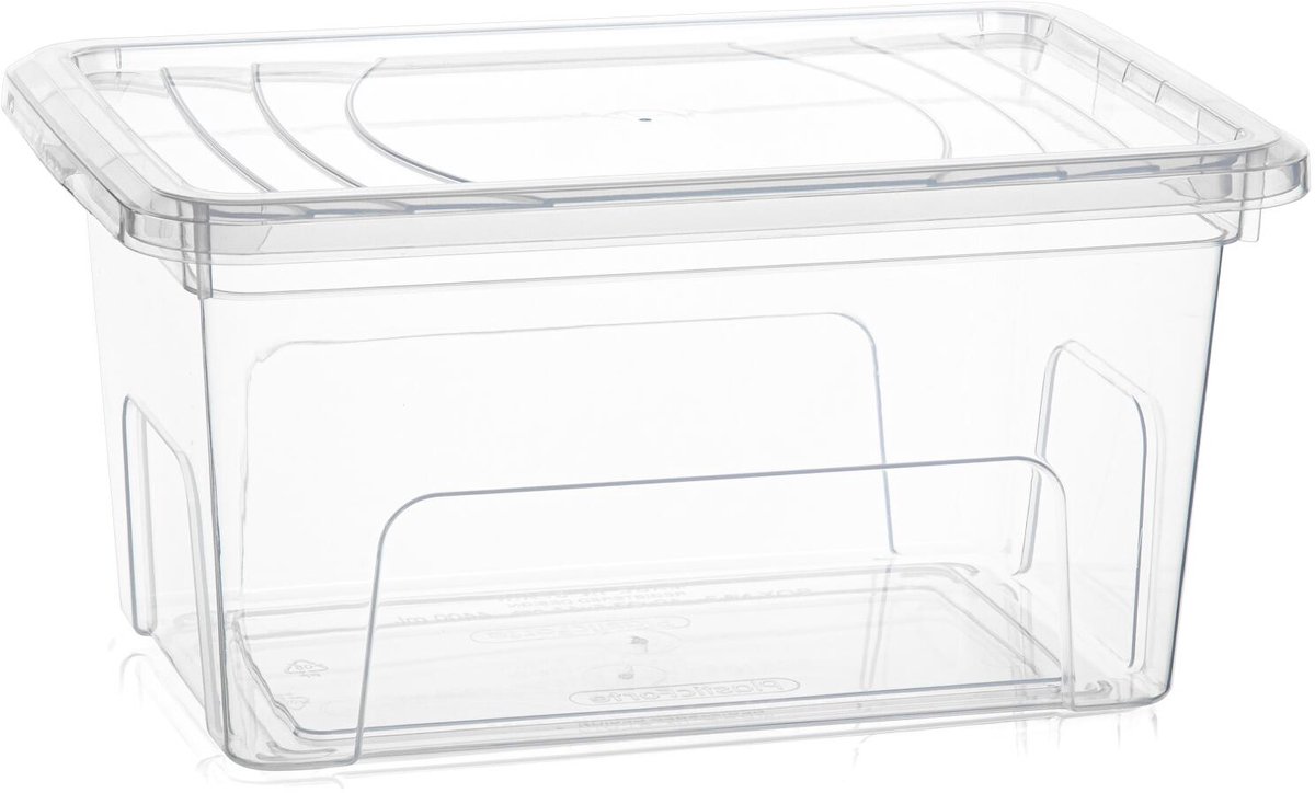 PLASTICFORTE Opslagbox Easy met deksel - 1x - 4.4 Liter - 27 x 14 x 19 cm - transparant - kunststof