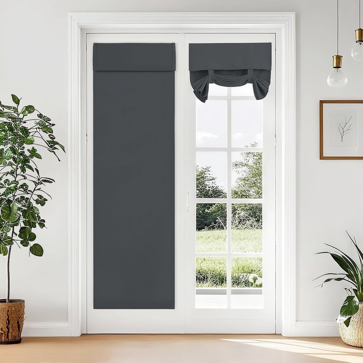 Verduisterend Deurgordijn - 173 x 66 cm - Gordijn met Klittenband - Zelfklevend - Zonder B