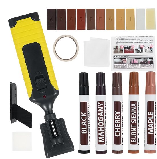 Laminaat Reparatieset - Houtreparatie Kit - Vloer Herstellen - Waterdicht Overschilderbaar - 11 Houttinten - Meerdere Kleuren — afbeelding 5