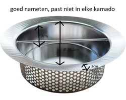 Asbak voor Kamado BBQ | ø 19,5cm |Goed meten!!!| Large & XL | 21–24 inch | Accessoire