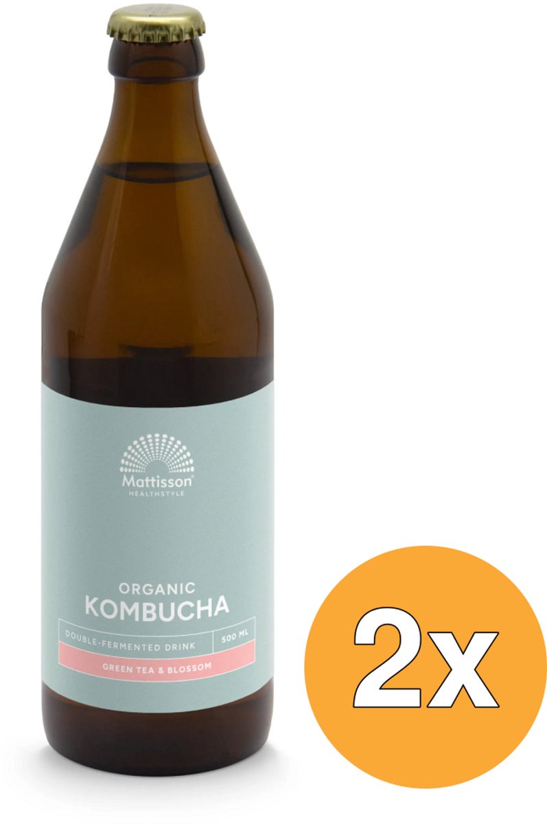 2x Mattisson Kombuchagreen Tea - Blossom Bio (500 ml)