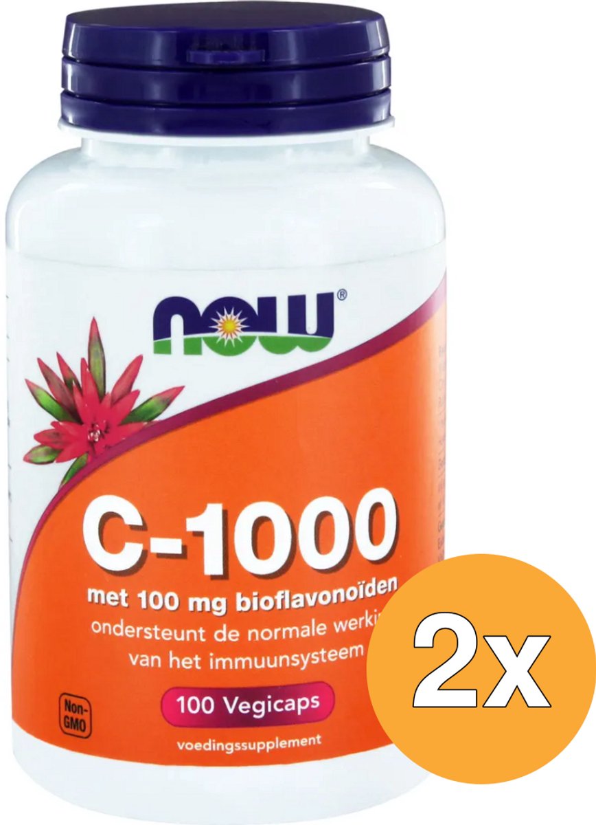 2x Now Vitamine C 1000 mg bioflavonoiden (100 vega capsules)