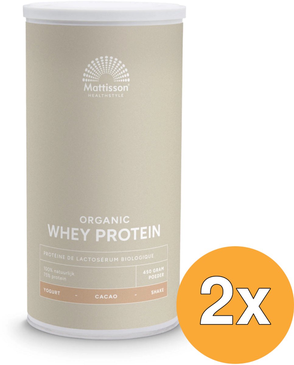 2x Mattisson Wei Whey Proteine Cacao 75% Bio (450 gr)