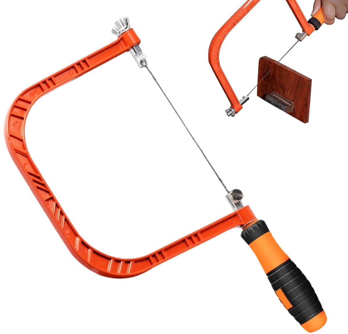 Decoupeerzaag Hout - Handzaag Figuurzaag - Houtbewerking Projecten - Comfortabele Antislip Grip - 13 cm Snijlengte - Zwart
