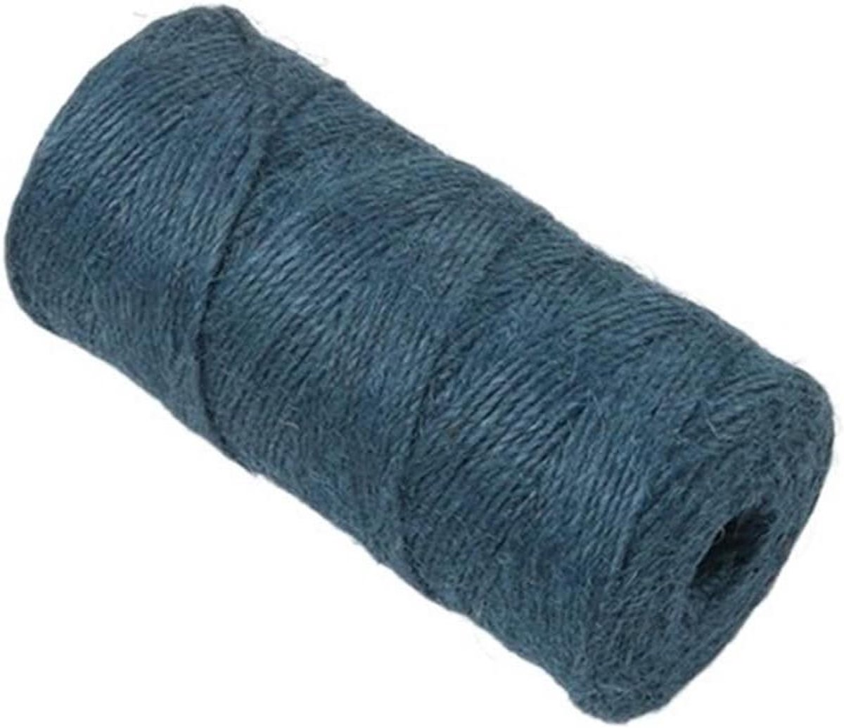 Tuintouw Jute - Natuurlijk Koord - Planten Ondersteunen - Weerbestendig Materiaal - 100 Meter - Donkerblauw