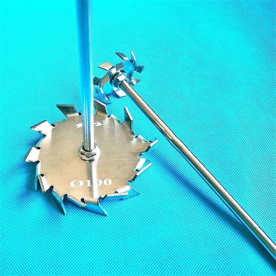 Dispersieschijf met Stang - Roerschijf Laboratorium - Mengen van Stoffen - Roestvrij Staal 304 - 15cm Schijf - Zilver — afbeelding 4